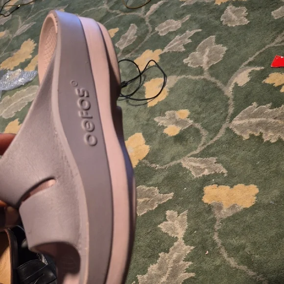 OOFOS Lavender and Gray Slide Sandals - Picture 7 of 10